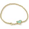 Kendra Scott Ari Heart Stretch Bracelet, Fashion Jewelry for Women(GOLD – BRIGHT AQUA DRUSY)