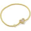 Kendra Scott Ari Heart Stretch Bracelet, Fashion Jewelry for Women(GOLD – IRIDESCENT DRUSY)