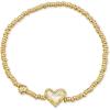 Kendra Scott Ari Heart Stretch Bracelet, Fashion Jewelry for Women(GOLD – IVORY MOTHER OF PEARL)