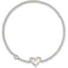 Kendra Scott Ari Heart Stretch Bracelet, Fashion Jewelry for Women(RHODIUM – DICHROIC GLASS)