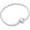 Kendra Scott Ari Heart Stretch Bracelet, Fashion Jewelry for Women(RHODIUM – IVORY MOTHER OF PEARL)