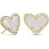 Kendra Scott Ari Heart Stud Earrings for Women, Fashion Jewelry(GOLD – IRIDESCENT DRUSY)