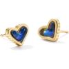 Kendra Scott Ari Heart Stud Earrings for Women, Fashion Jewelry(GOLD – MOOD STONE)