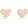 Kendra Scott Ari Heart Stud Earrings for Women, Fashion Jewelry(GOLD – ROSE QUARTZ)