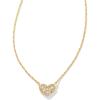 Kendra Scott Ari Pave Crystal Heart Necklace, Fashion Jewelry For Women(GOLD METAL – WHITE CUBIC ZIRCONIA)