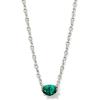 Kendra Scott Cailin Pendant Necklace, Fashion Jewelry for Women(RHODIUM – GREEN CRYSTAL)