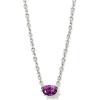 Kendra Scott Cailin Pendant Necklace, Fashion Jewelry for Women(RHODIUM – PURPLE CRYSTAL)