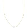 Kendra Scott Cathleen 18k Gold Short Pendant Necklace, Fine Jewelry for Women(18K YELLOW GOLD – WHITE PEARL)