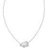 Kendra Scott Cheer Short Pendant Necklace, Fashion Jewelry for Women(RHODIUM – WHITE MOTHER OF PEARL)