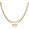 Kendra Scott Elisa Multi Strand Necklace for Women, Fashion Jewelry(GOLD – ROSE QUARTZ)