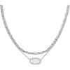 Kendra Scott Elisa Multi Strand Necklace for Women, Fashion Jewelry(RHODIUM – IRIDESCENT DRUSY)