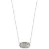 Kendra Scott Elisa Pendant Necklace in Sterling Silver, Fine Jewelry for Women(GREY LABRADORITE)