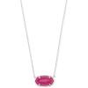 Kendra Scott Elisa Pendant Necklace in Sterling Silver, Fine Jewelry for Women(PINK QUARTZITE)