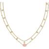 Kendra Scott Emilie Crystal Multi Strand Necklace, Fashion Jewelry for Women(GOLD – LIGHT PINK DRUSY)