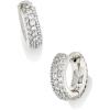 Kendra Scott Mikki Pave Huggie Earrings, Fashion Jewelry For Women(RHODIUM)