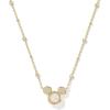 Kendra Scott x Disney Mickey Mouse Short Pendant Necklace, Fashion Jewelry for Women(GOLD – WHITE PEARL)