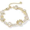 Kendra Scott x Disney Mickey Mouse and Minnie Mouse Tennis Bracelet, Fashion Jewelry for Women(GOLD – WHITE CRYSTAL)