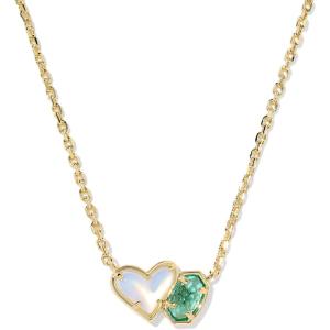 Kendra Scott Ari Heart Emilie Pendant Necklace, Fashion Jewelry for Women(GOLD – OPALITE ILLUSION AND LONDON BLUE GLASS)