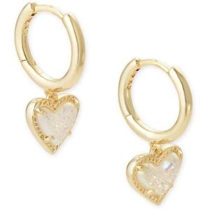 Kendra Scott Ari Heart Huggie Earrings for Women, Fashion Jewelry(GOLD – IRIDESCENT DRUSY)