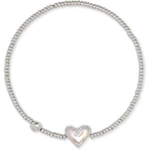 Kendra Scott Ari Heart Stretch Bracelet, Fashion Jewelry for Women(RHODIUM – DICHROIC GLASS)