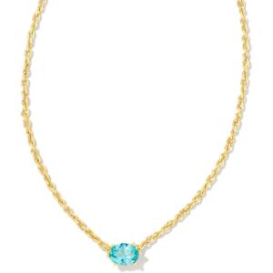 Kendra Scott Cailin Pendant Necklace, Fashion Jewelry for Women(GOLD – AQUA CRYSTAL)