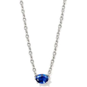 Kendra Scott Cailin Pendant Necklace, Fashion Jewelry for Women(RHODIUM – BLUE CRYSTAL)