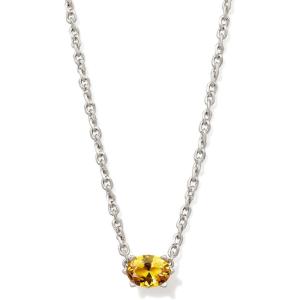 Kendra Scott Cailin Pendant Necklace, Fashion Jewelry for Women(RHODIUM – GOLDEN YELLOW CRYSTAL)