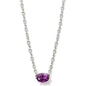 Kendra Scott Cailin Pendant Necklace, Fashion Jewelry for Women(RHODIUM – PURPLE CRYSTAL)