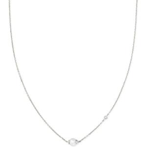 Kendra Scott Cathleen 18k Gold Short Pendant Necklace, Fine Jewelry for Women(18K WHITE GOLD – WHITE PEARL)