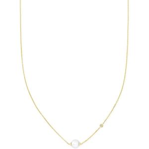 Kendra Scott Cathleen 18k Gold Short Pendant Necklace, Fine Jewelry for Women(18K YELLOW GOLD – WHITE PEARL)