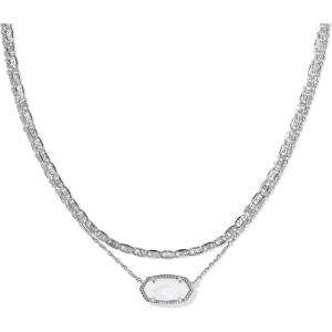 Kendra Scott Elisa Multi Strand Necklace for Women, Fashion Jewelry(RHODIUM – IVORY MOTHER OF PEARL)