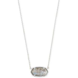 Kendra Scott Elisa Pendant Necklace in Sterling Silver, Fine Jewelry for Women(GREY LABRADORITE)