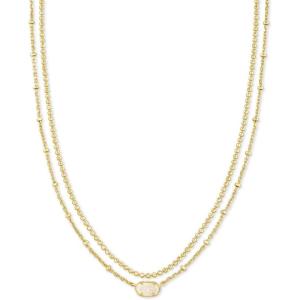 Kendra Scott Emilie Multi Strand Necklace, Fashion Jewelry for Women(GOLD IRIDESCENT DRUSY)