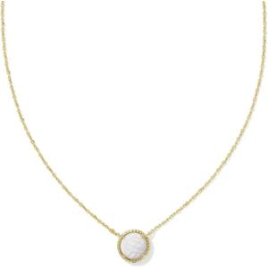 Kendra Scott Volleyball Pendant Necklace, Fashion Jewelry for Women(GOLD – WHITE MOTHER OF PEARL)