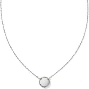 Kendra Scott Volleyball Pendant Necklace, Fashion Jewelry for Women(RHODIUM – WHITE MOTHER OF PEARL)