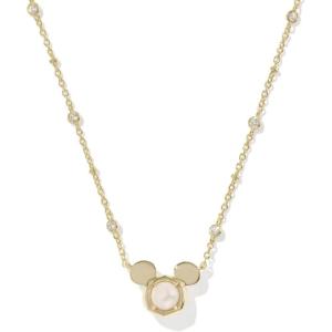Kendra Scott x Disney Mickey Mouse Short Pendant Necklace, Fashion Jewelry for Women(GOLD – WHITE PEARL)