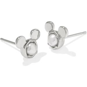 Kendra Scott x Disney Mickey Mouse Stud Earrings, Fashion Jewelry for Women(RHODIUM – WHITE PEARL)