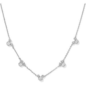 Kendra Scott x Disney Mickey Mouse and Minnie Mouse Strand Necklace, Fashion Jewelry for Women(RHODIUM – WHITE CRYSTAL)