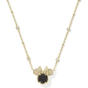 Kendra Scott x Disney Minnie Mouse Short Pendant Necklace, Fashion Jewelry for Women(GOLD – BLACK DRUSY)
