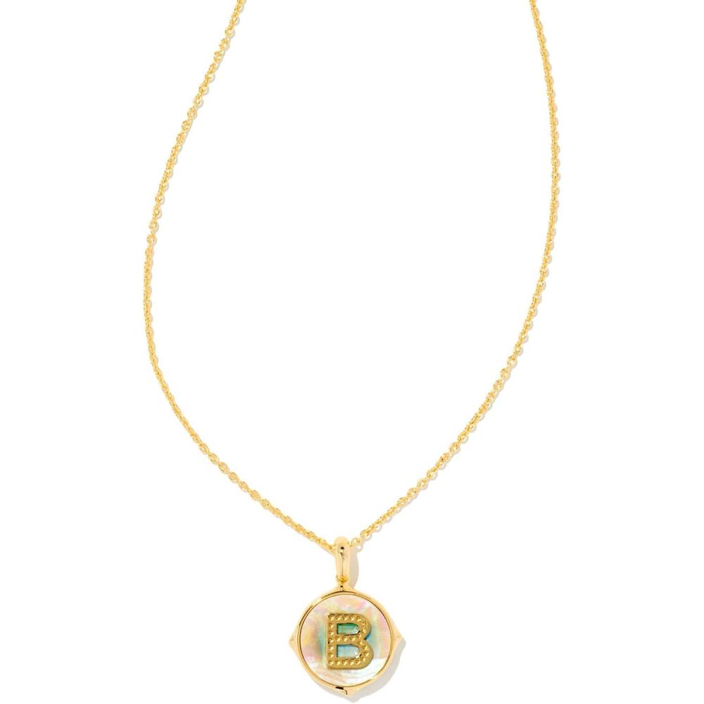 imageKendra Scott 14k GoldPlated Brass Letter AZ Disc Reversible Pendant Necklace Fashion Jewelry for WomenLetter B