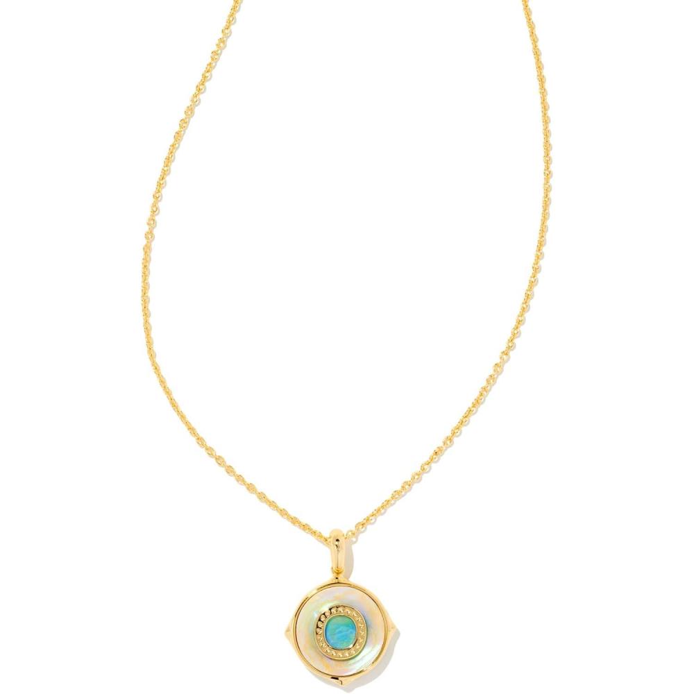 imageKendra Scott 14k GoldPlated Brass Letter AZ Disc Reversible Pendant Necklace Fashion Jewelry for WomenLetter O