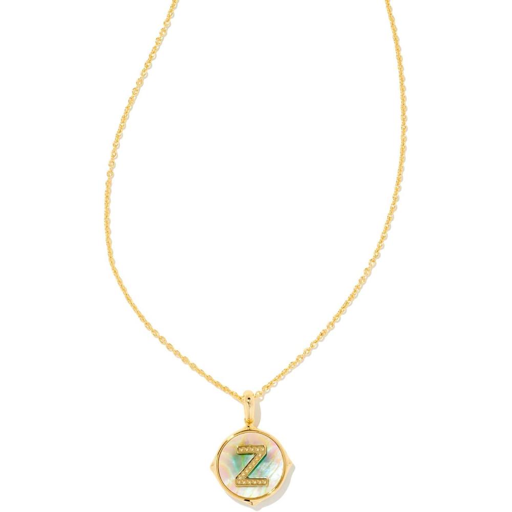 imageKendra Scott 14k GoldPlated Brass Letter AZ Disc Reversible Pendant Necklace Fashion Jewelry for WomenLetter Z
