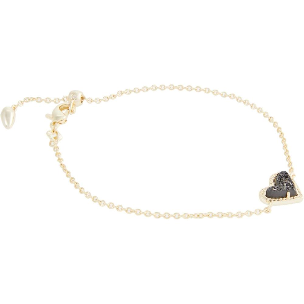 imageKendra Scott Ari Heart Link Chain Bracelet for Women Fashion JewelryGold Black Drusy