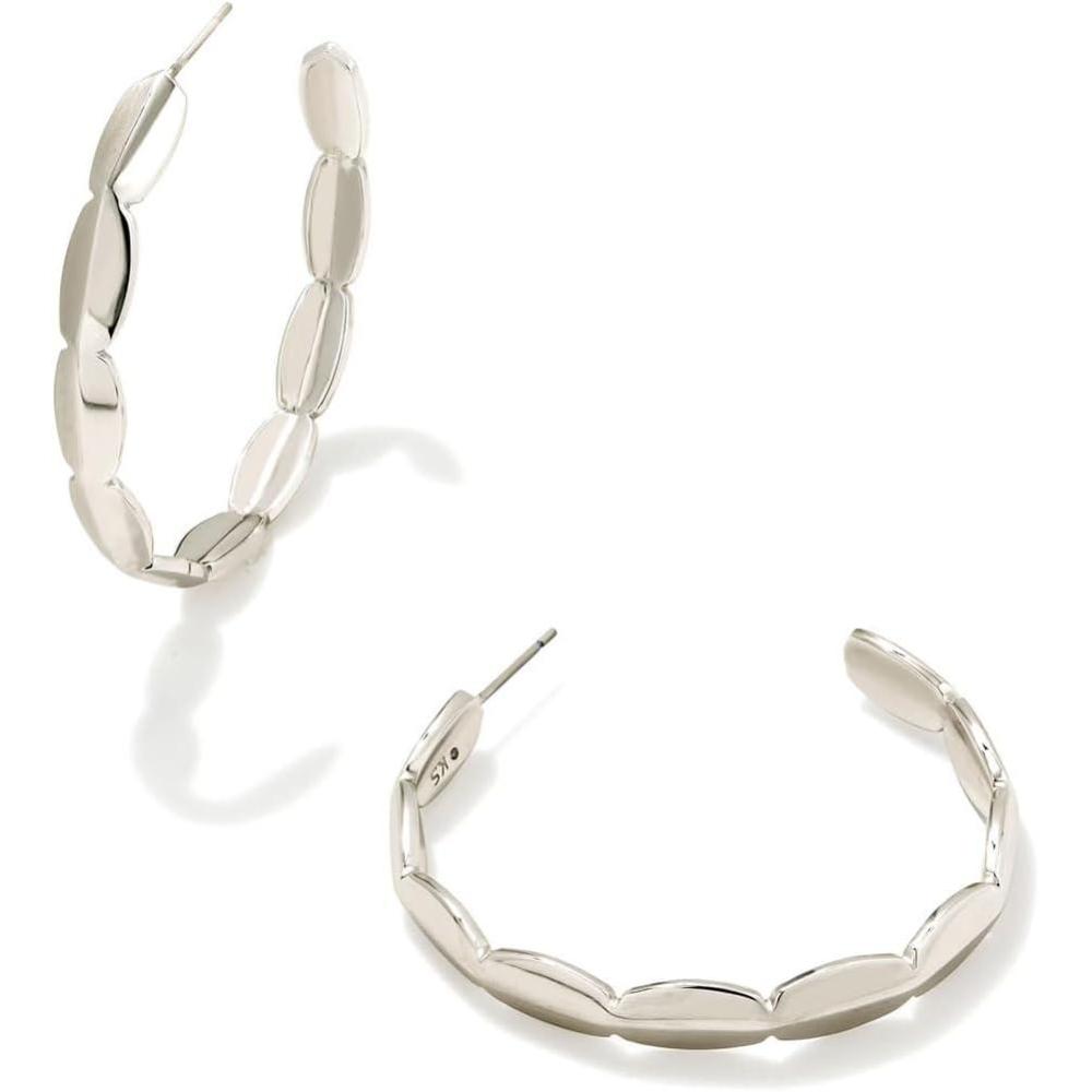 imageKendra Scott Brooke Hoop Earrings for Women Fashion JewelryRHODIUM METAL