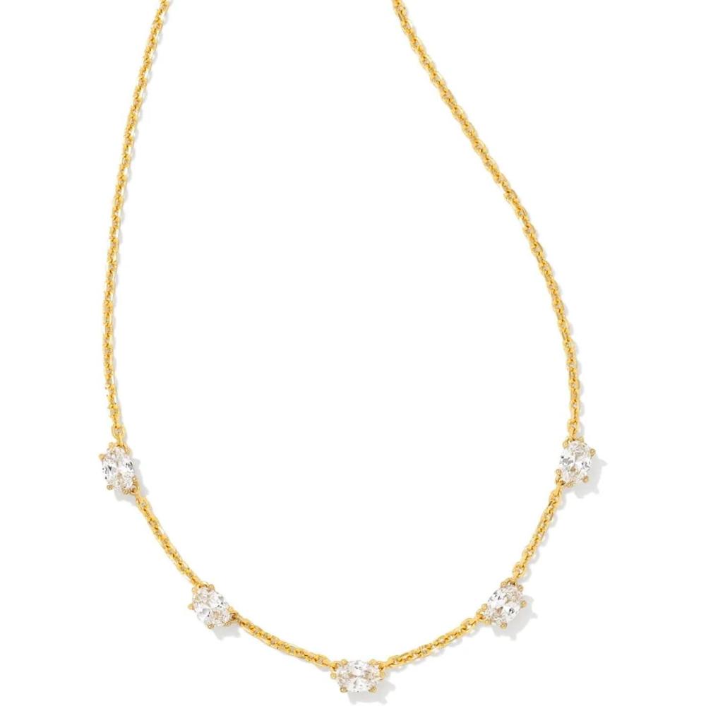 imageKendra Scott Cailin Crystal Strand Necklace in White Cubic Zirconia Fashion Jewelry For WomenGOLD  WHITE CUBIC ZIRCONIA