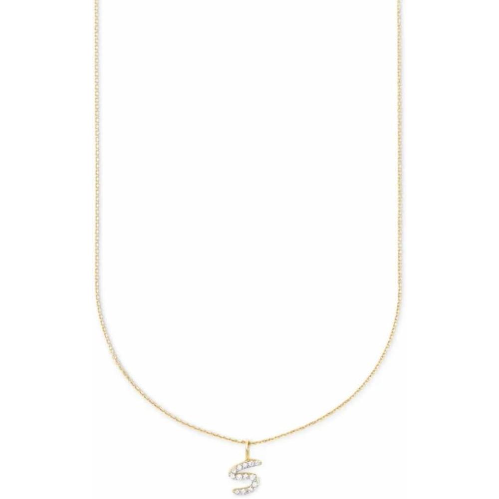 imageKendra Scott Diamond Letter AZ Pendant Necklace Fine Jewelry For WomenLETTER S