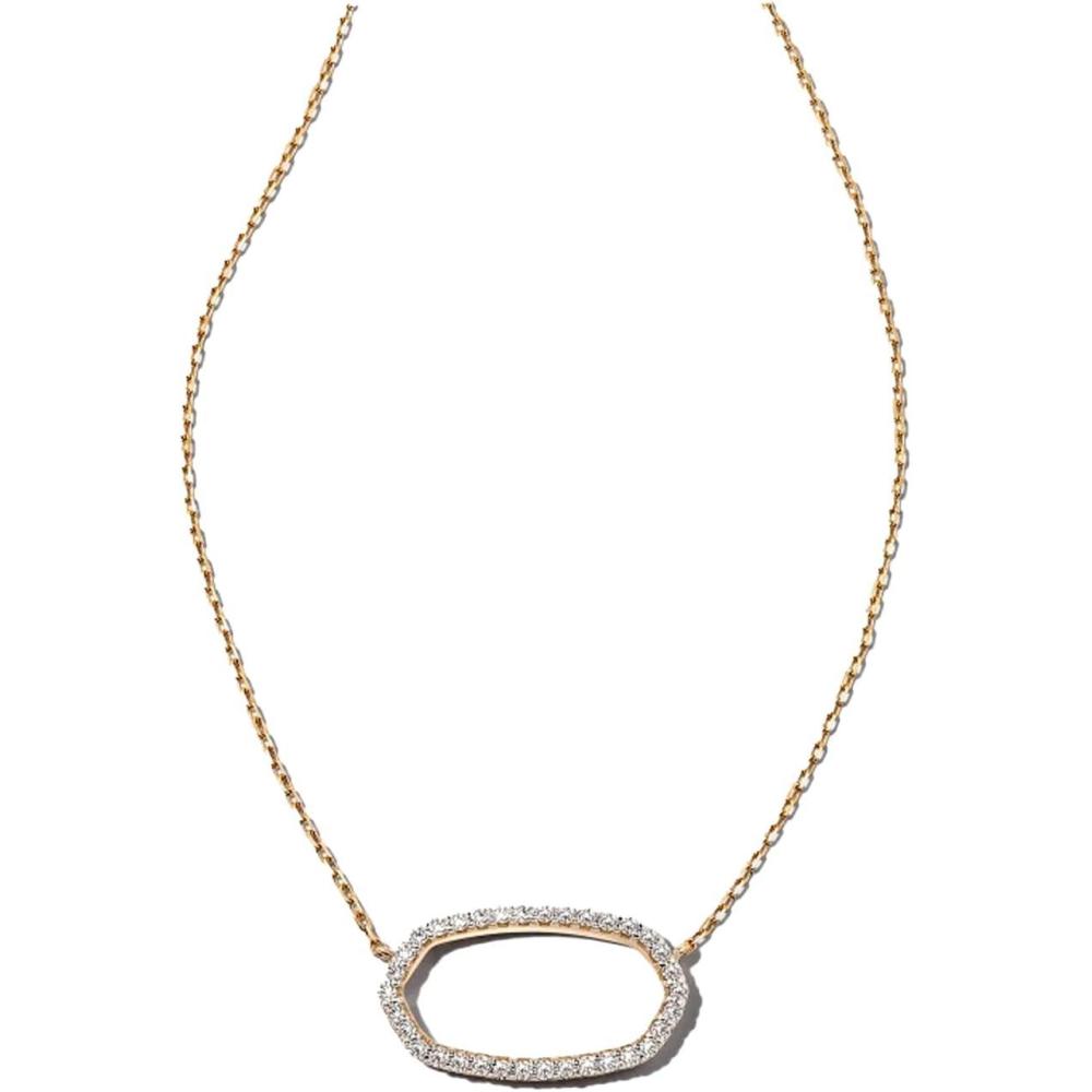 imageKendra Scott Elisa 14K Gold Open Frame Necklace Fine Jewlery for Women14K YELLOW GOLD