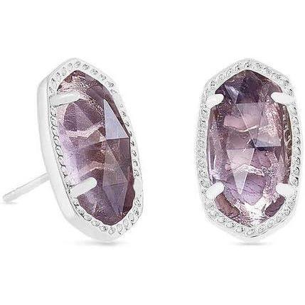 imageKendra Scott Ellie Stud Earrings for Women Fashion JewelryRHODIUM  PURPLE AMETHYST