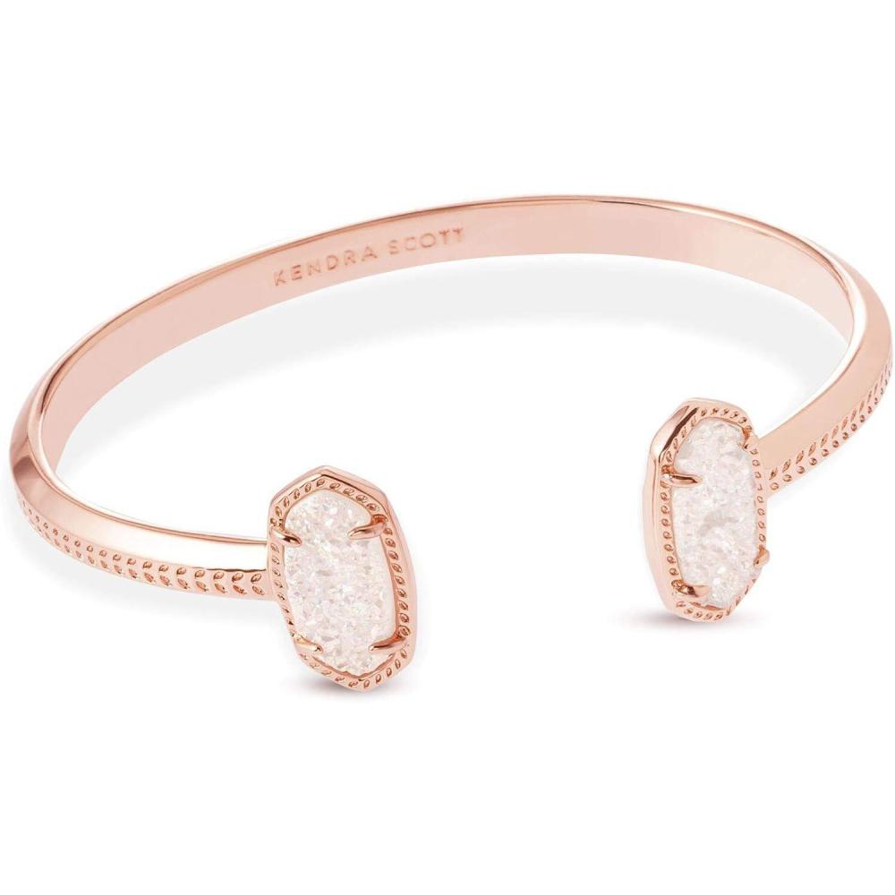 imageKendra Scott Elton Cuff Bracelet for Women Fashion JewelryROSE GOLD IRIDESCENT DRUSY