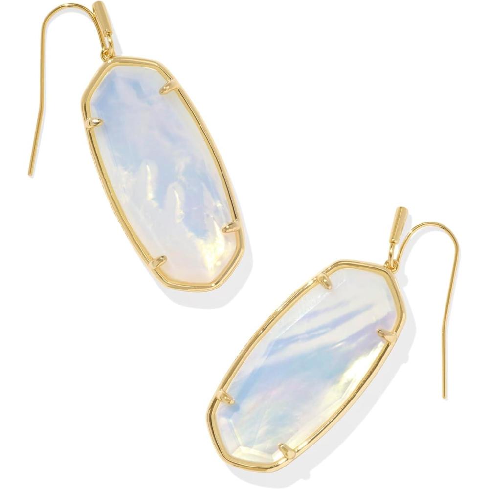 imageKendra Scott Faceted Elle Drop Earrings Fashion Jewelry for WomenGOLD  IRIDESCENT OPALITE ILLUSION